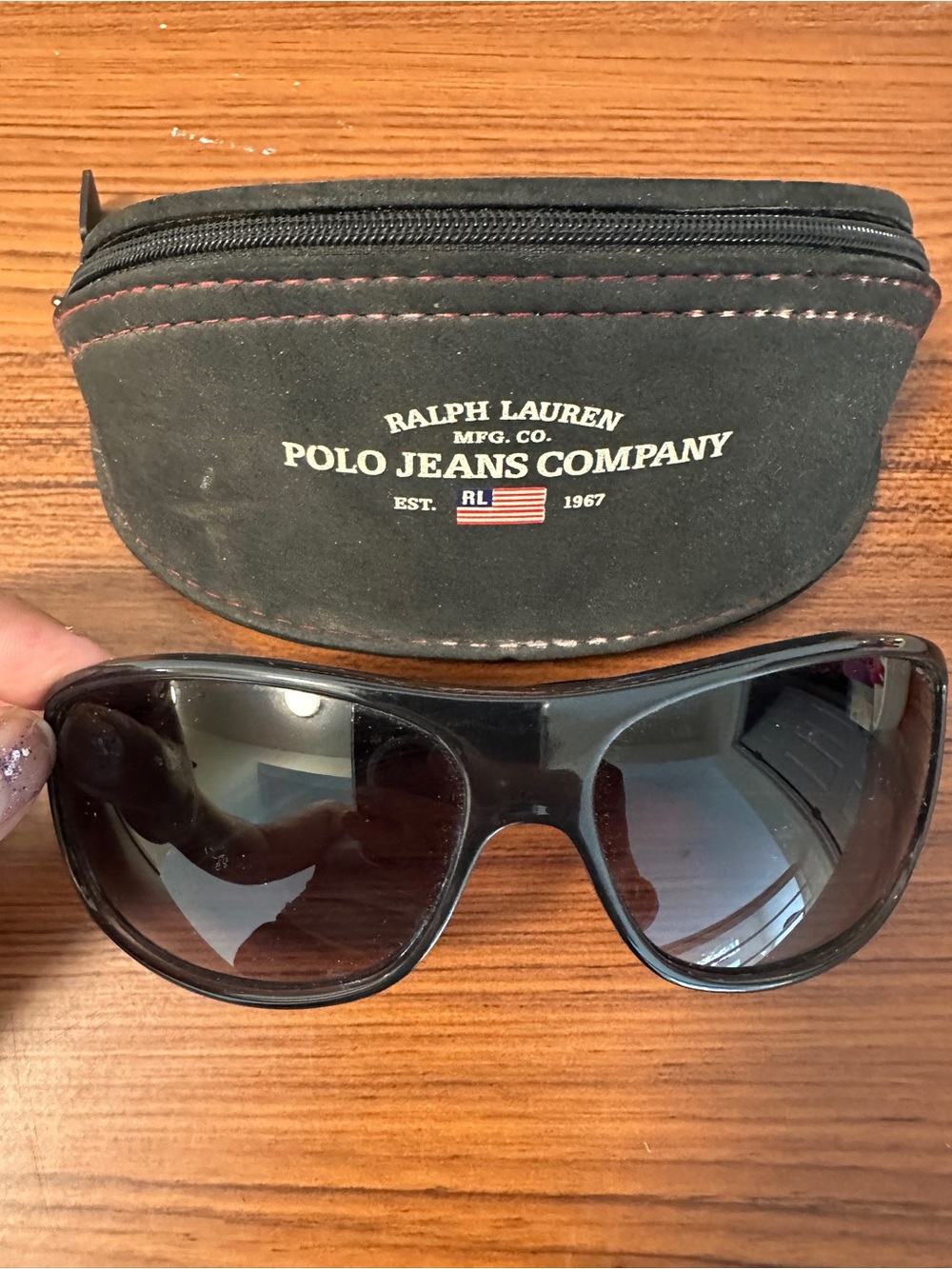 Ralph Lauren Black Oversized Sunglasses with Branded Case